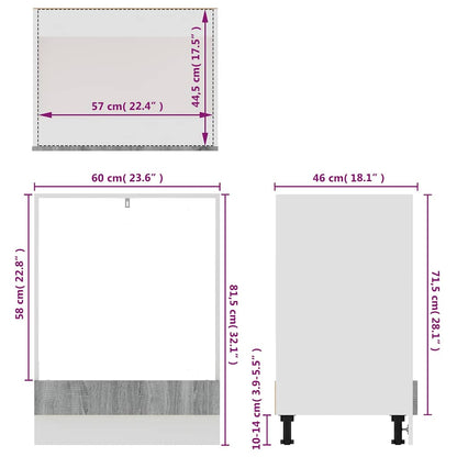 Mobile da Forno “Riga” Grigio Sonoma 60x46x81,5 cm