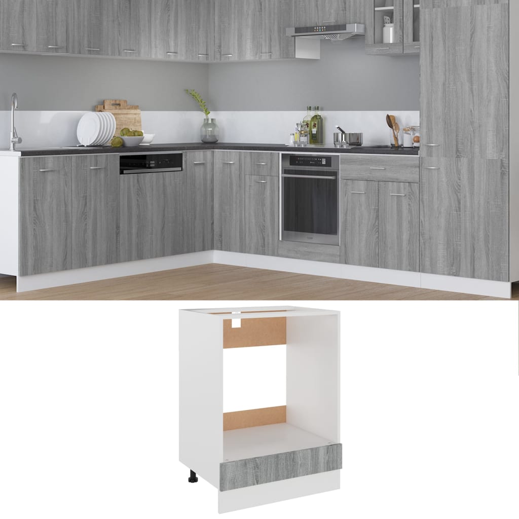 Mobile da Forno “Riga” Grigio Sonoma 60x46x81,5 cm - homemem39
