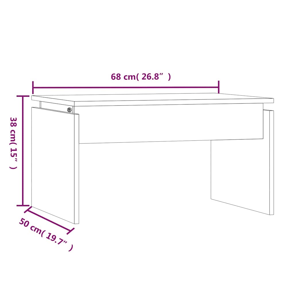 Tavolino da Salotto Rovere Marrone 68x50x38 cm in Multistrato | homemem39