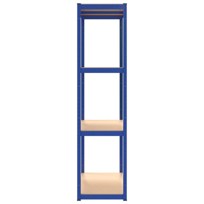 Scaffali a 4 Ripiani 2 pz Blu in Acciaio e Legno Multistrato - homemem39