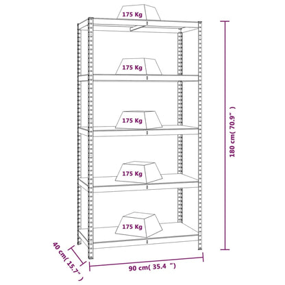 Scaffali a 5 Ripiani 3 pz Blu in Acciaio e Legno Multistrato