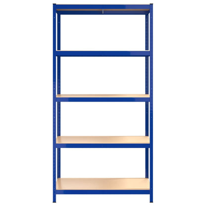 Scaffali a 5 Ripiani 4 pz Blu in Acciaio e Legno Multistrato - homemem39