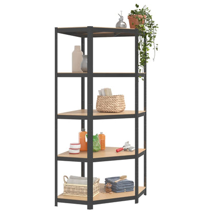 Shelves 5 Shelves 5pcs Anthracite in Steel and Multilayer Wood