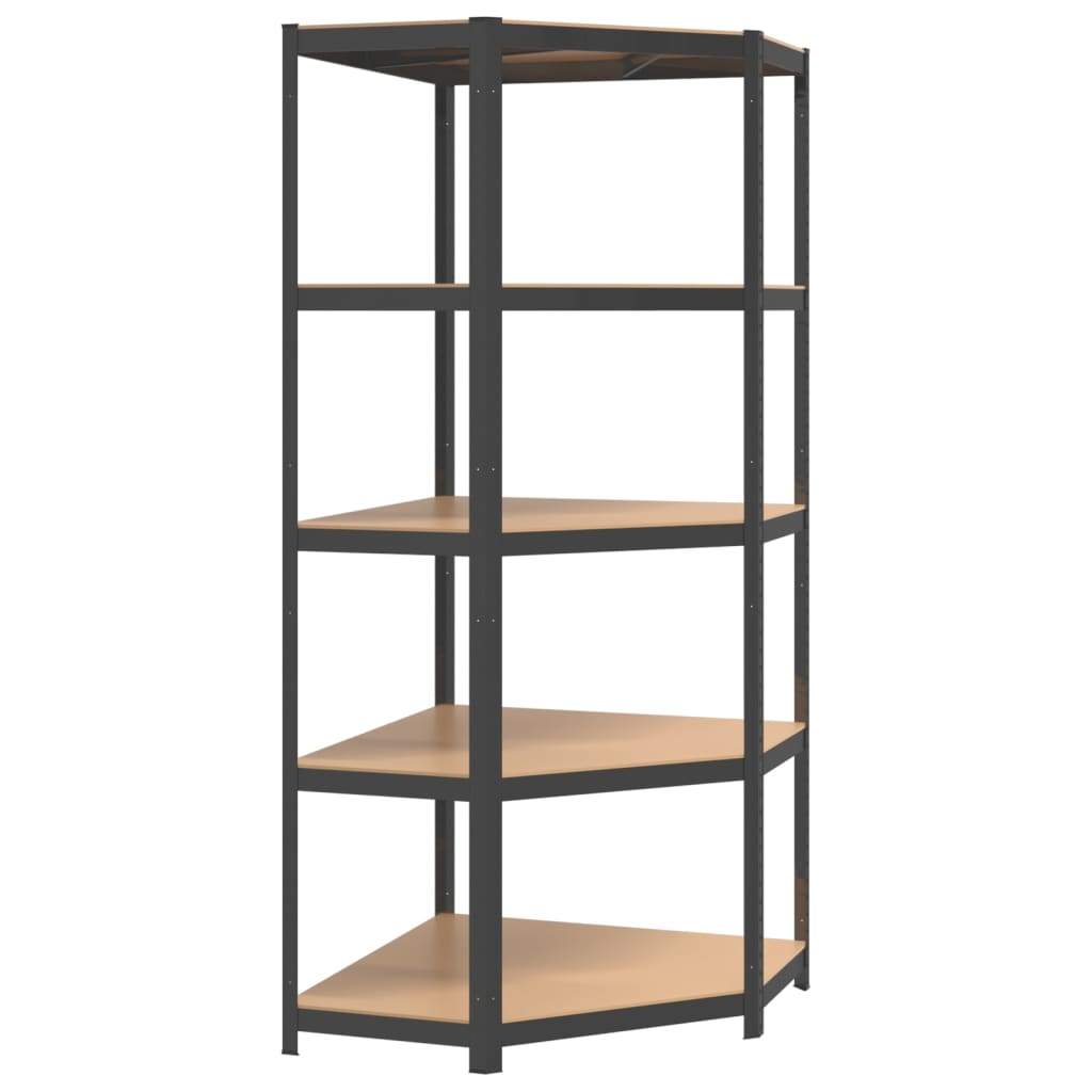 Shelves 5 Shelves 5pcs Anthracite in Steel and Multilayer Wood