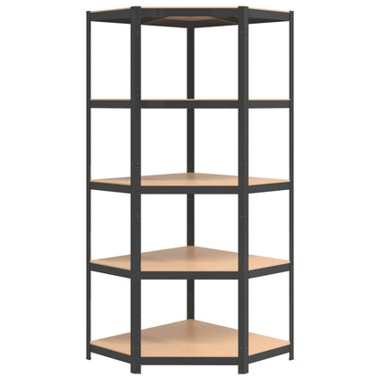 Shelves 5 Shelves 5pcs Anthracite in Steel and Multilayer Wood