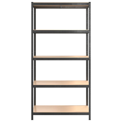 Scaffali Resistenti 5 Ripiani 2pz Grigio Acciaio e Multistrato | homemem39