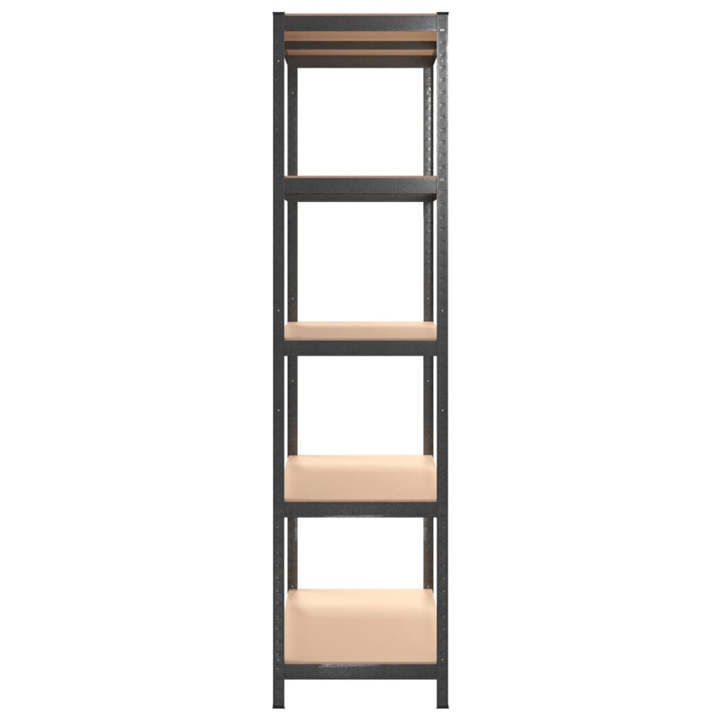Scaffali Resistenti 5 Ripiani 2pz Grigio Acciaio e Multistrato | homemem39
