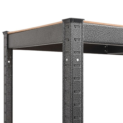 Scaffali Resistenti 5 Ripiani 2pz Grigio Acciaio e Multistrato | homemem39