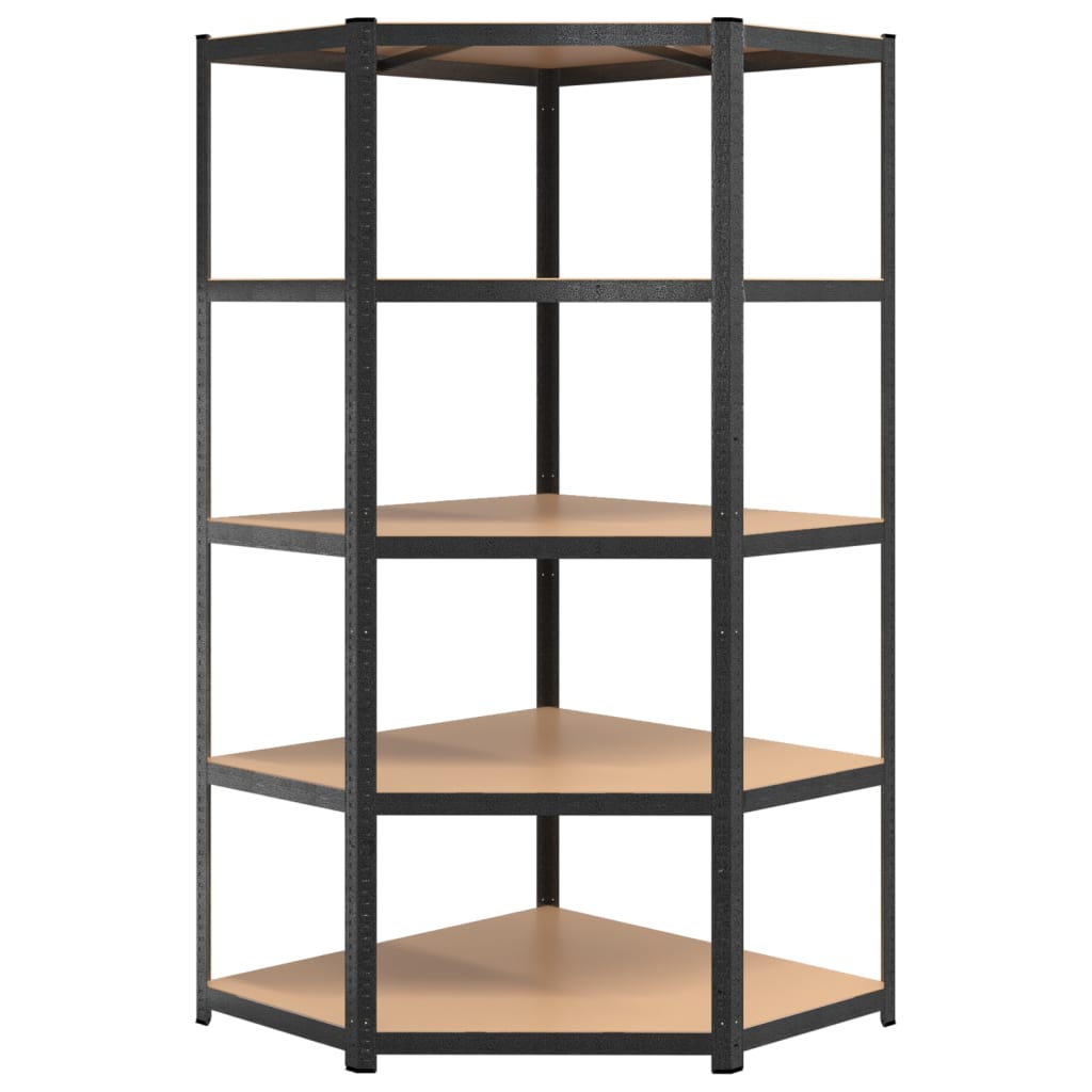 Scaffali Resistenti 5 Ripiani 2pz Grigio Acciaio e Multistrato | homemem39