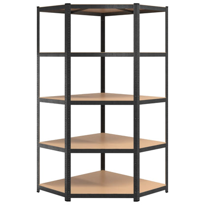 Scaffali Resistenti 5 Ripiani 2pz Grigio Acciaio e Multistrato | homemem39