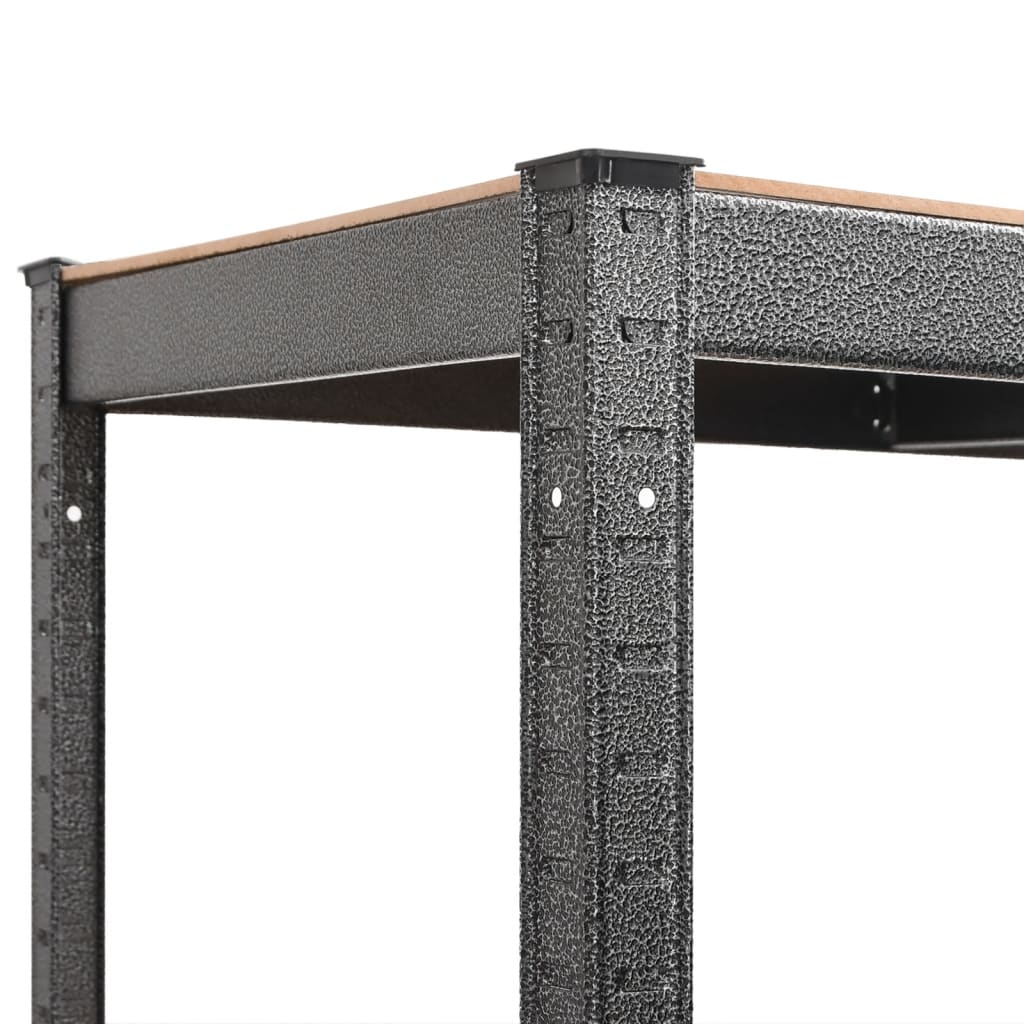 Scaffali Resistenti 5 Ripiani 2pz Grigio Acciaio e Multistrato | homemem39
