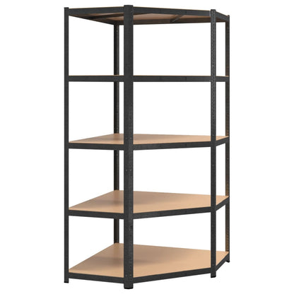 Scaffali Resistenti 5 Ripiani 3pz Grigio Acciaio e Multistrato | homemem39
