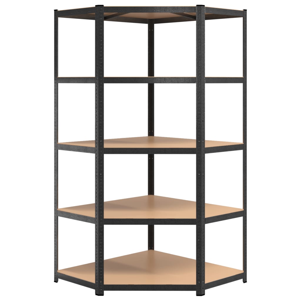 Scaffali Resistenti 5 Ripiani 3pz Grigio Acciaio e Multistrato | homemem39