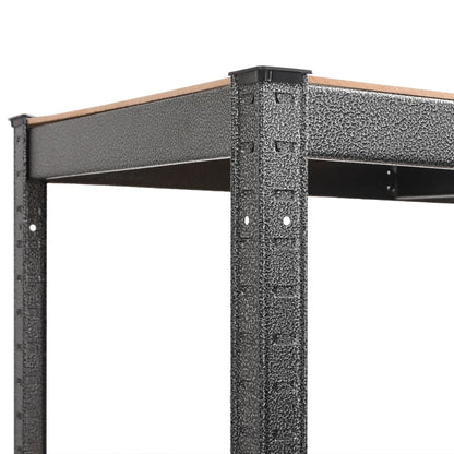 Scaffali Resistenti 5 Ripiani 3pz Grigio Acciaio e Multistrato | homemem39