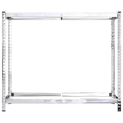 Portapneumatici a 2 Livelli 4pz Argento 110x40x110cm in Acciaio