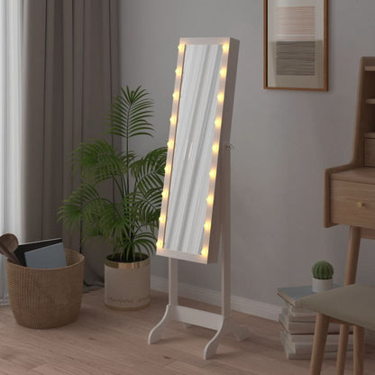 Specchio Autoportante con LED Bianco 34x37x146 cm | homemem39