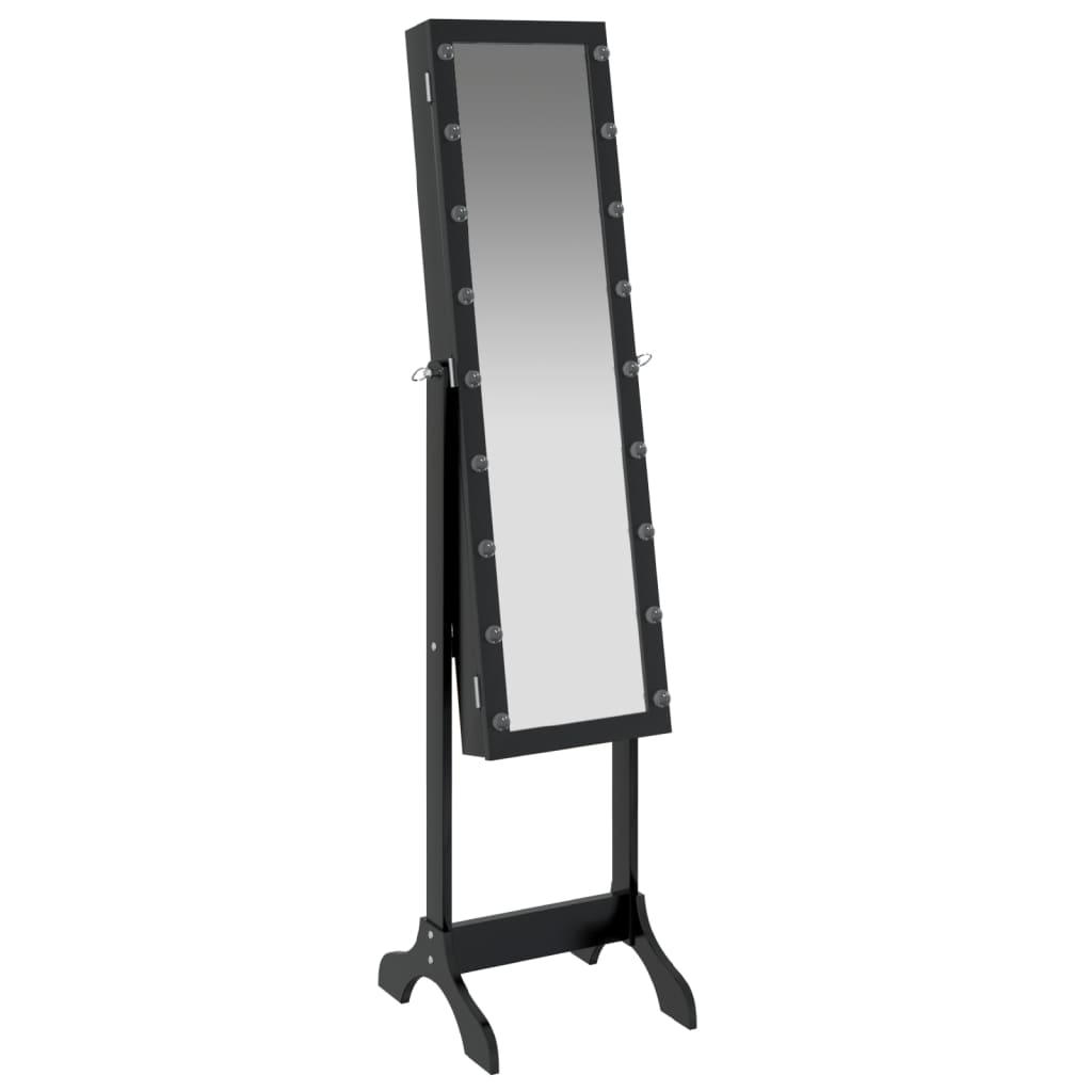 Specchio Autoportante con LED Nero 34x37x146 cm - homemem39