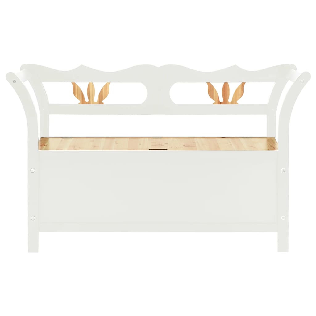 Panca Bianca 107x45x75,5 cm Legno Massello di Abete | homemem39