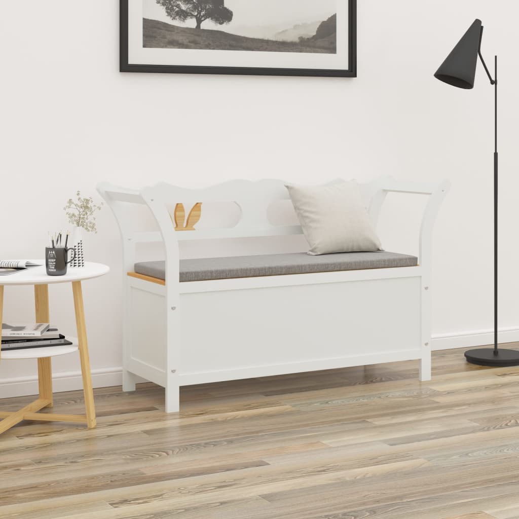 Panca Bianca 107x45x75,5 cm Legno Massello di Abete | homemem39