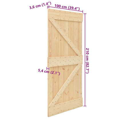 Porta NARVIK Naturale 100 x 210 cm Legno di pino solido