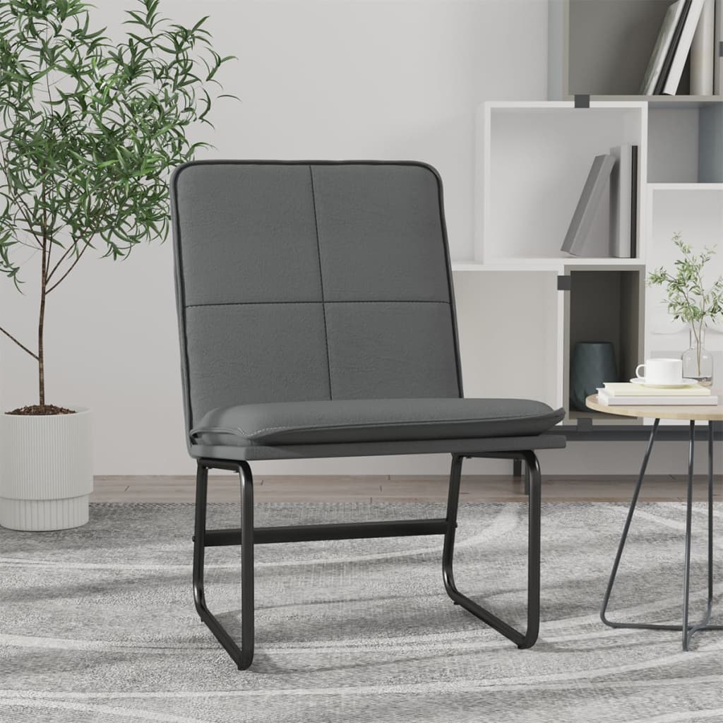 Sedia Lounge Grigia in Similpelle