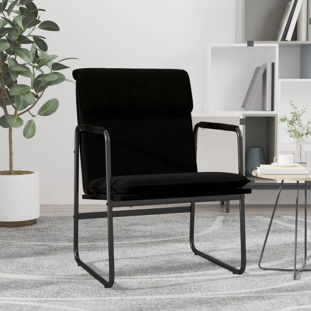 Sedia Lounge Nera 55x64x80 cm in Tessuto