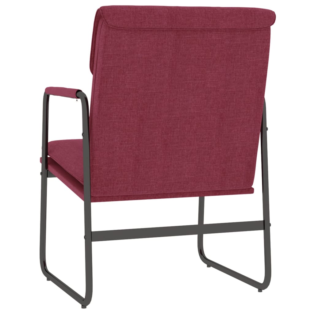 Sedia Lounge Rosso Vino 55x64x80 cm in Tessuto