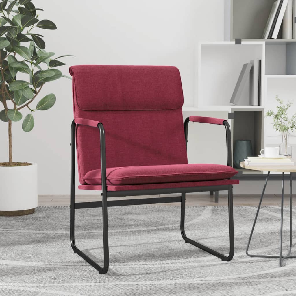 Sedia Lounge Rosso Vino 55x64x80 cm in Tessuto