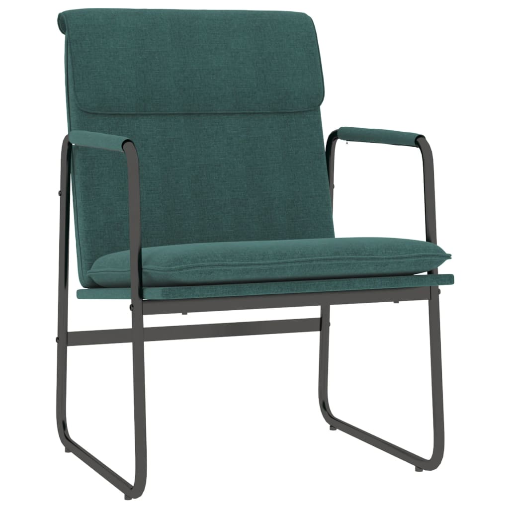 Sedia Lounge Verde Scuro 55x64x80 cm in Tessuto