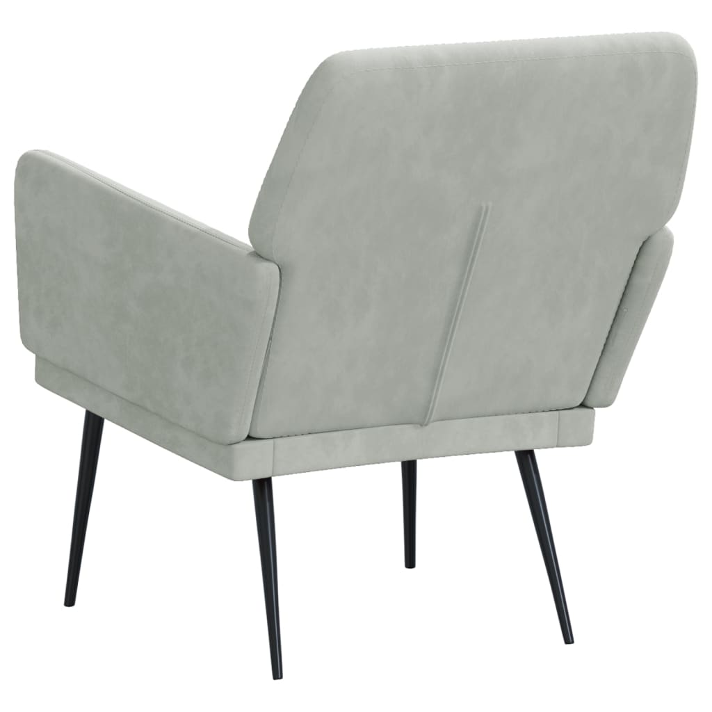 Poltrona Grigio Chiaro 62x79x79 cm Velluto - homemem39