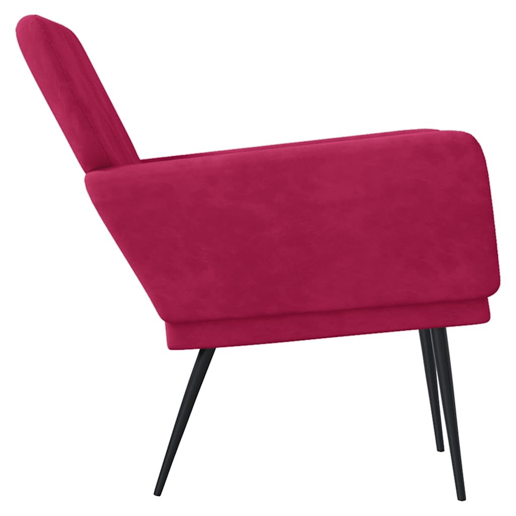 Poltrona Rosso Vino 62x79x79 cm Velluto