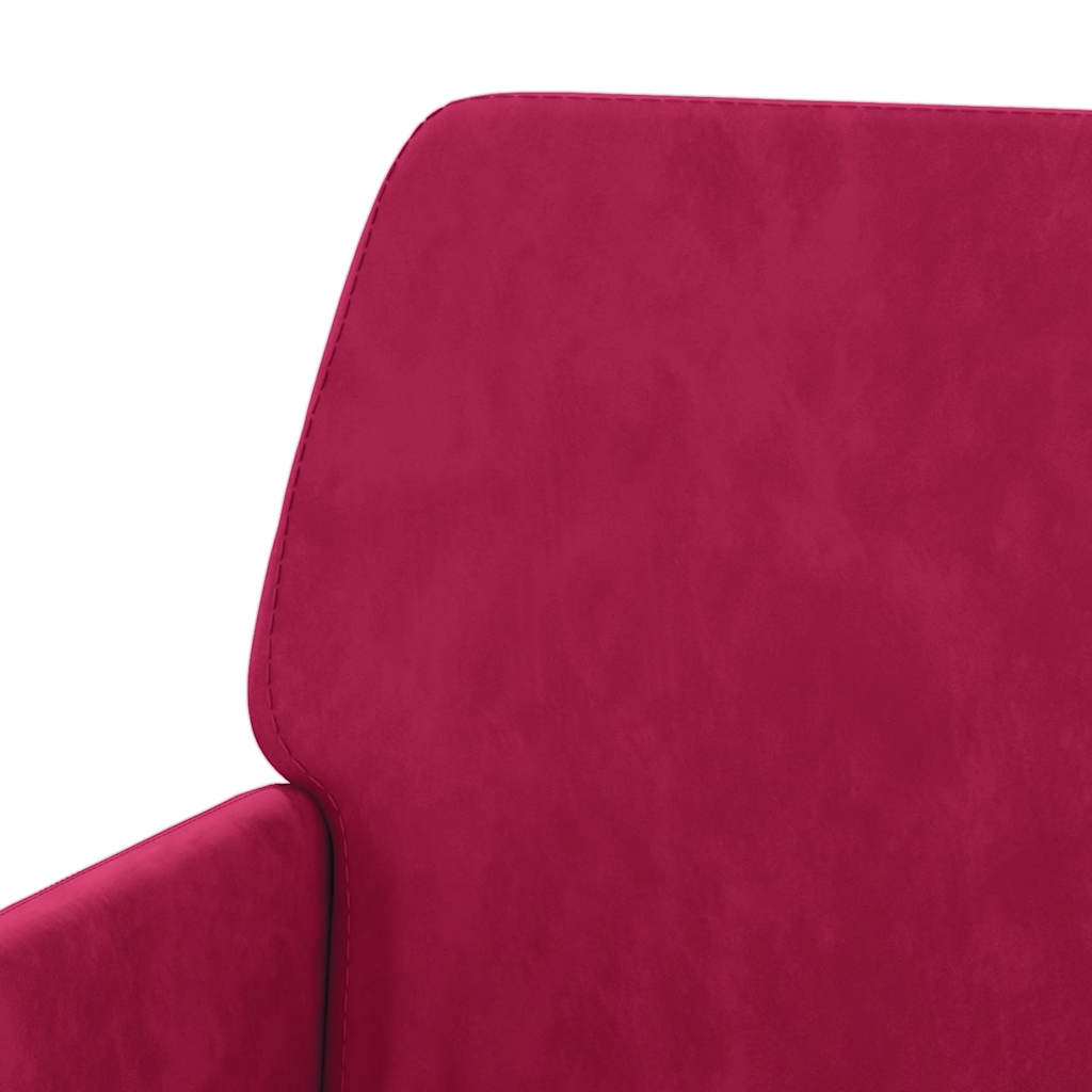 Poltrona Rosso Vino 62x79x79 cm Velluto