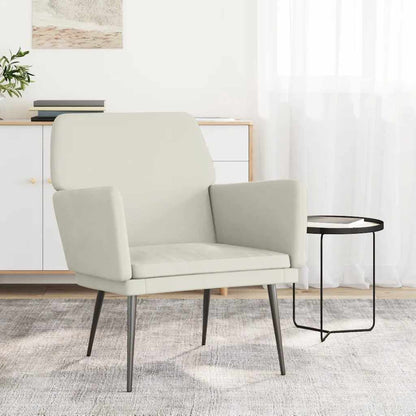 Poltrona Crema 62x79x79 cm Velluto