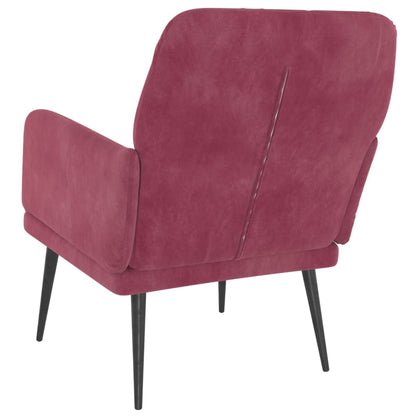 Poltrona Rosso Vino 62x79x79 cm Velluto