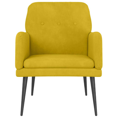 Poltrona Gialla 62x79x79 cm Velluto