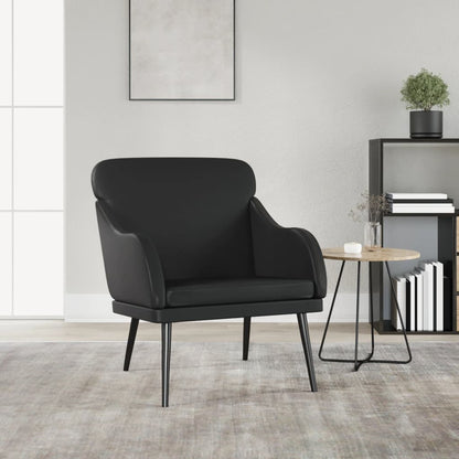 Poltrona Nera 63x76x80 cm Similpelle | homemem39