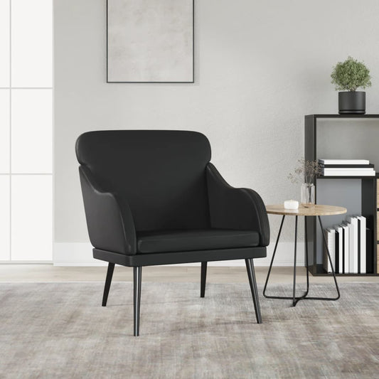 Poltrona Nera 63x76x80 cm Similpelle | homemem39