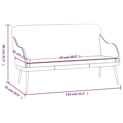 Panca Nera 110x76x80 cm in Similpelle