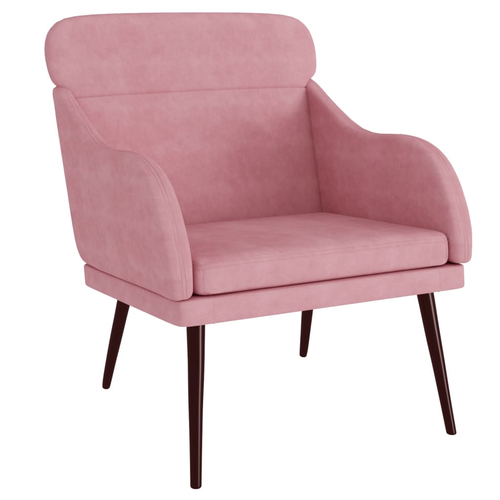 Poltrona Rosa 63x76x80 cm Velluto - homemem39