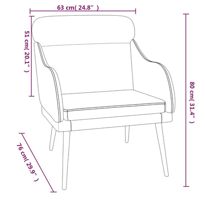 Schwarzer Sessel 63x76x80 cm Samt