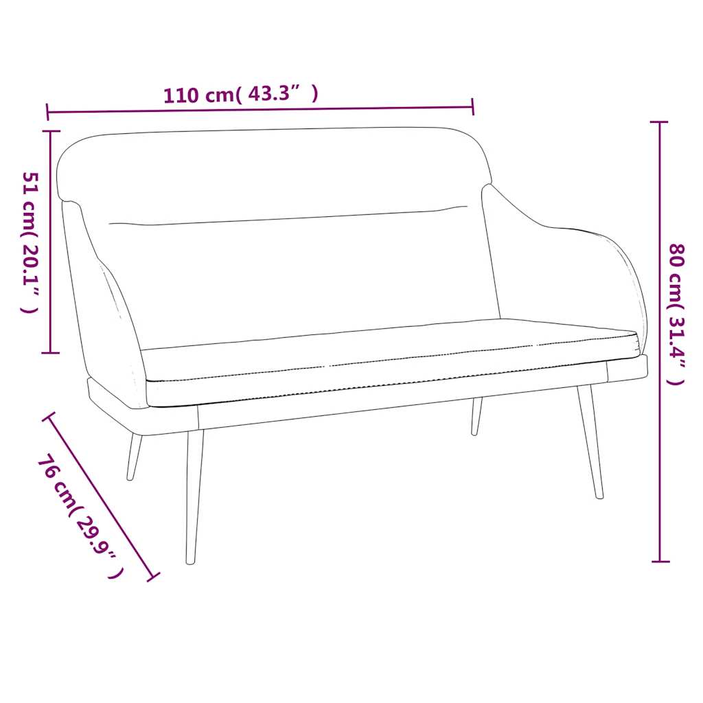Panca Gialla 110x76x80 cm in Velluto