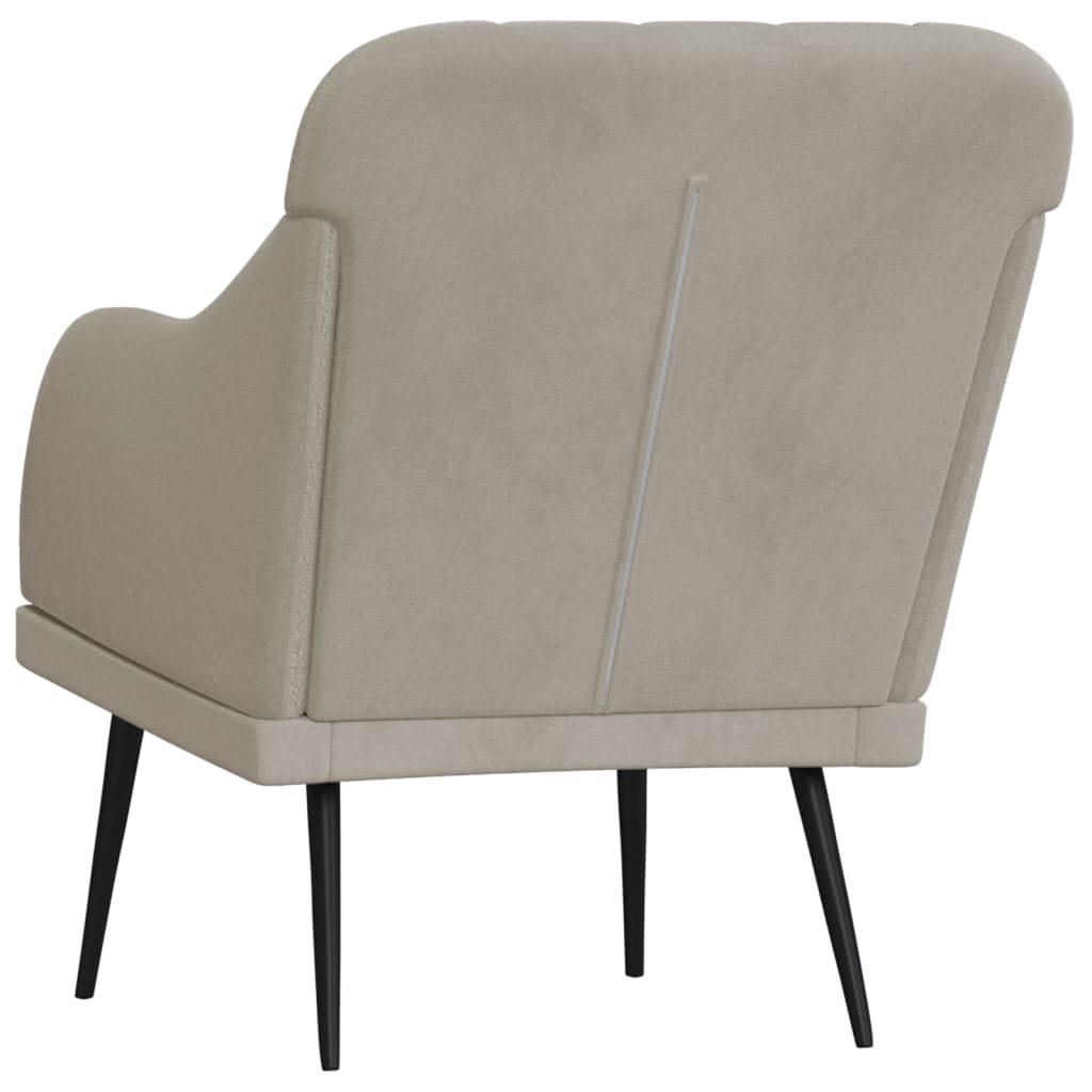 Poltrona Grigio Chiaro 63x76x80 cm Velluto - homemem39