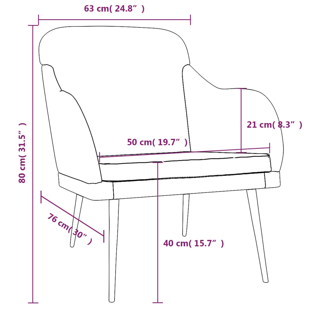 Poltrona Grigio Chiaro 63x76x80 cm Velluto - homemem39