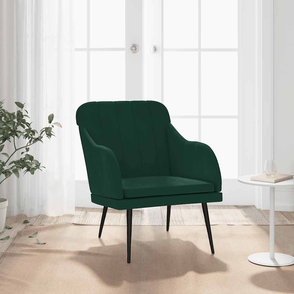 Poltrona Verde Scuro 63x76x80 cm Velluto
