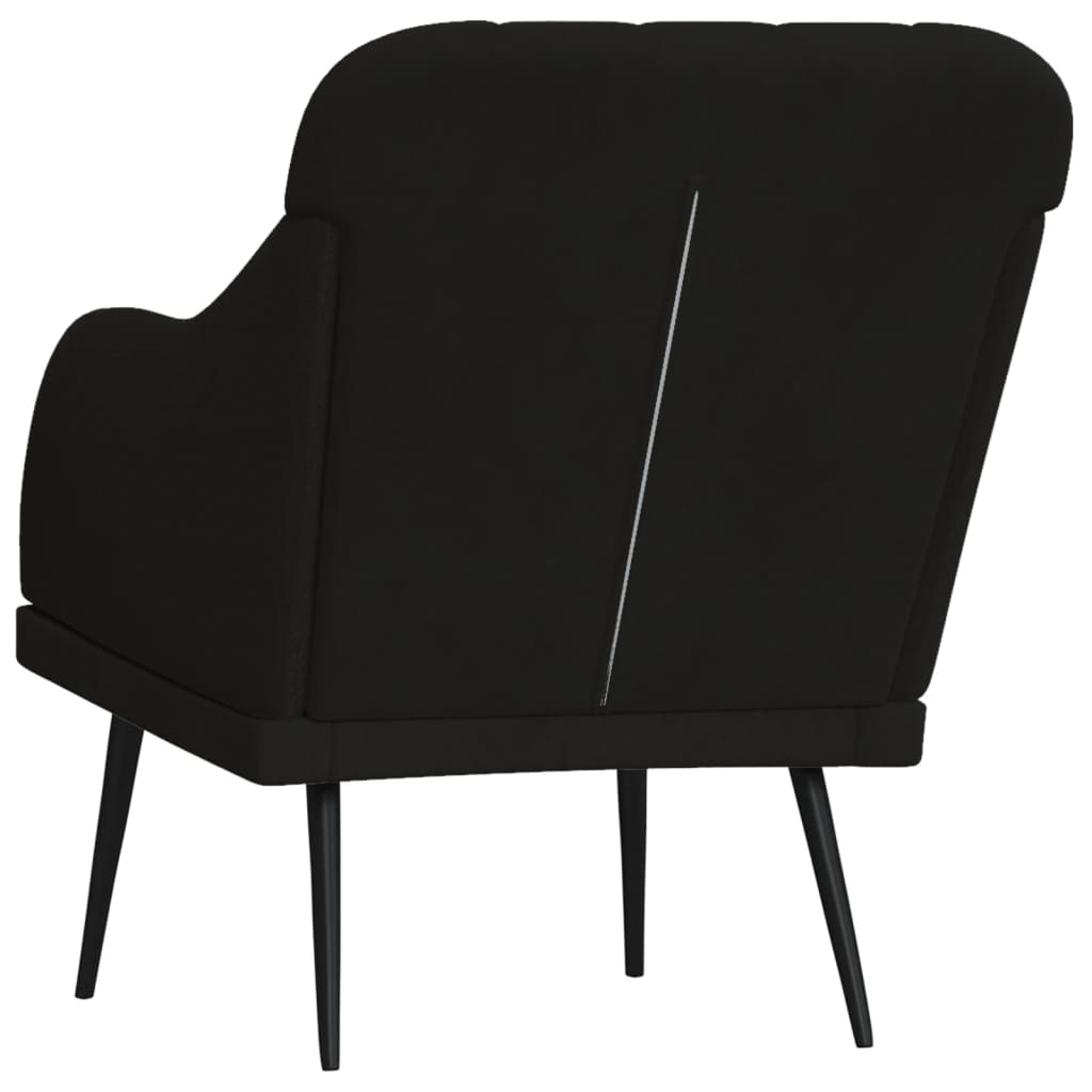 Poltrona Nera 63x76x80 cm Velluto - homemem39
