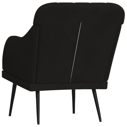 Poltrona Nera 63x76x80 cm Velluto - homemem39