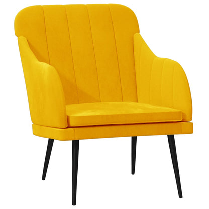 Poltrona Gialla 63x76x80 cm Velluto