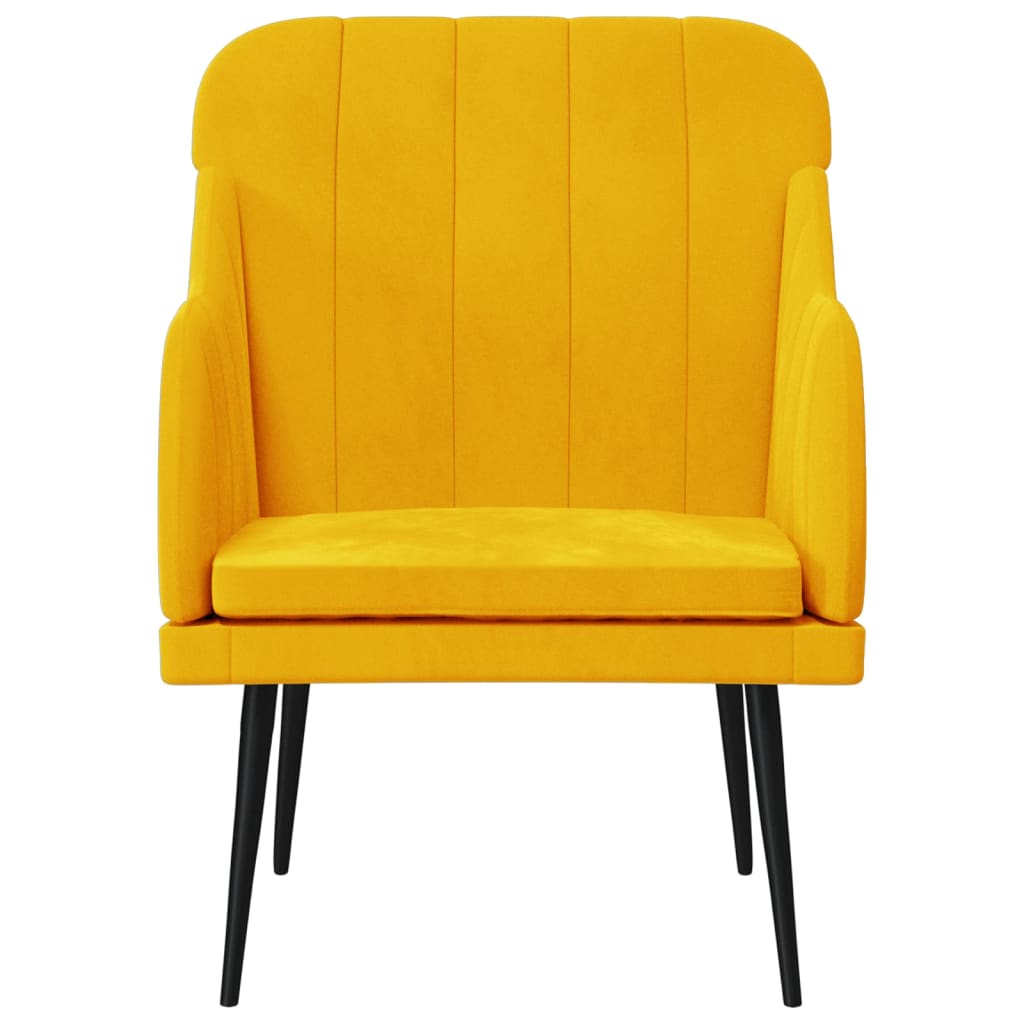 Poltrona Gialla 63x76x80 cm Velluto | homemem39