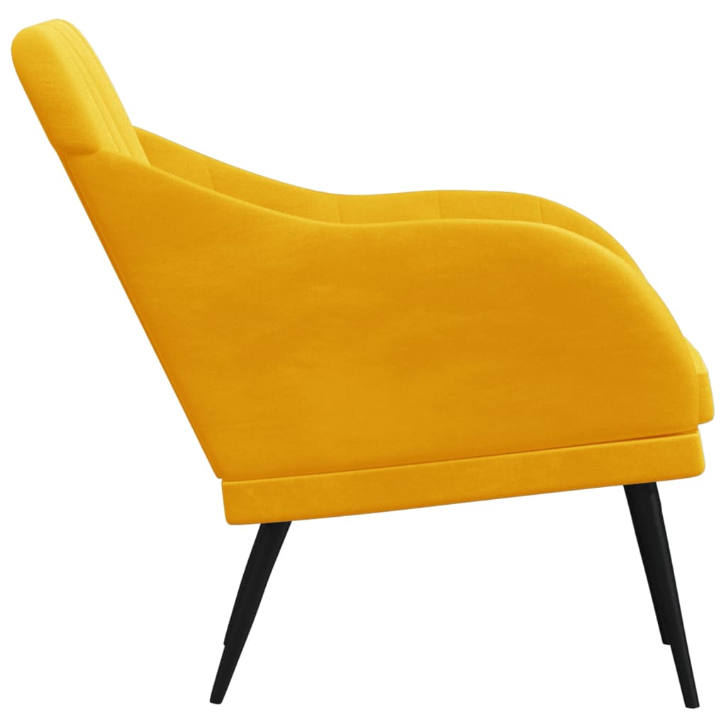 Poltrona Gialla 63x76x80 cm Velluto