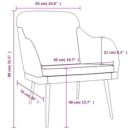 Poltrona Gialla 63x76x80 cm Velluto